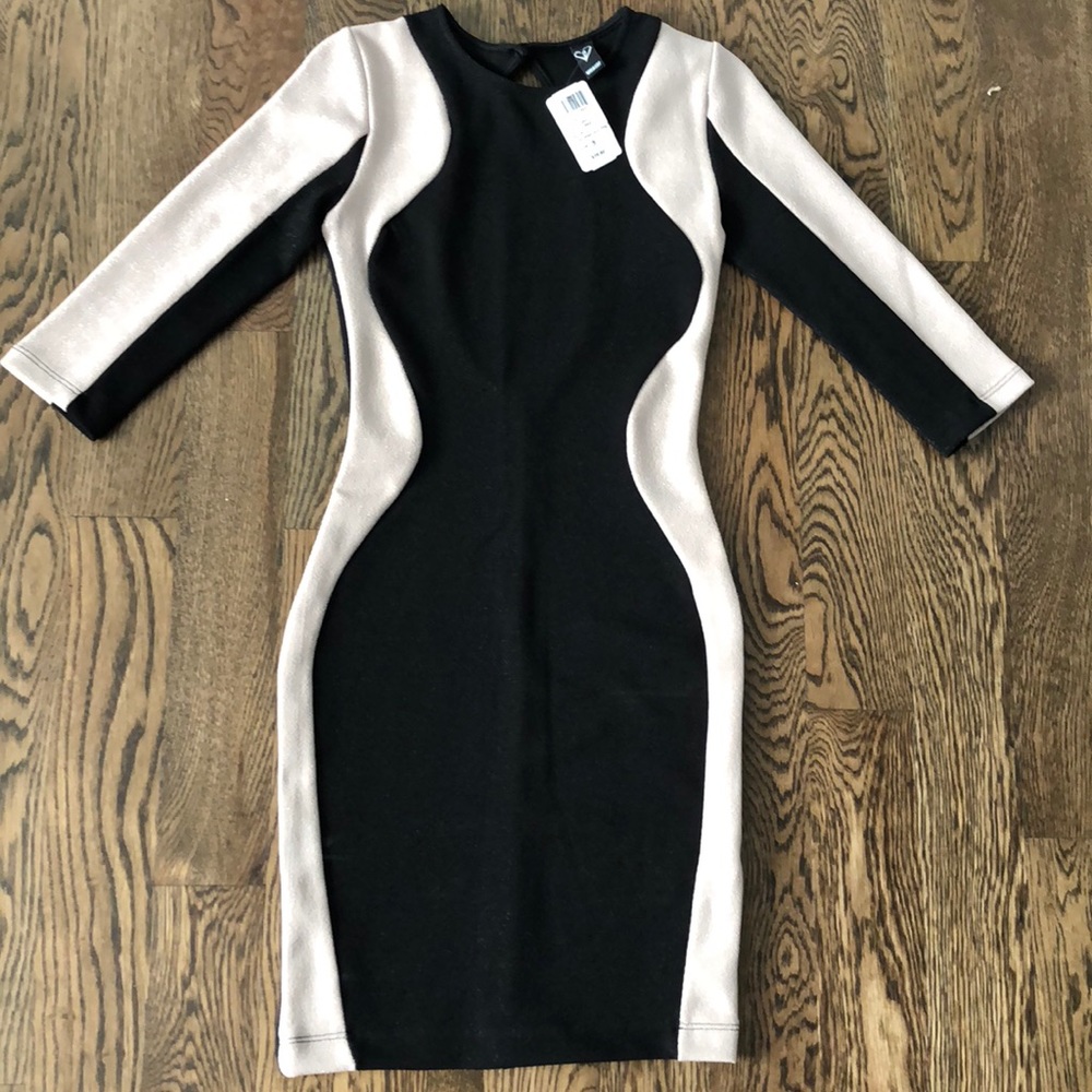 Black and cream silhouette dress NEW